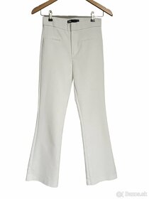 Zara biele 7/8 členkové nohavice mini flare (zvonové) - 12