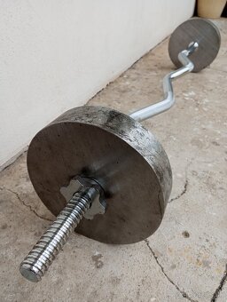 Pochromovaná EZ-činka a Rovná 180cm INSPORTLINE  30kg - NOVÁ - 12