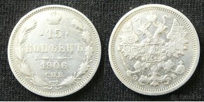 Cárske Rusko strieborné 10, 15, 20 kopejky, rubeľ - 12