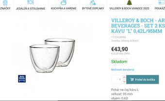 Predám kvalitné poháre na kávu VILLEROY & BOCH - 12