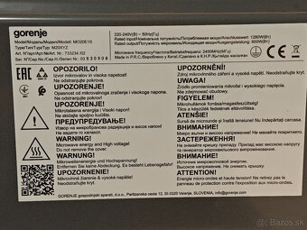 Gorenje MO20E1S mikrovlnnú rúru - 12