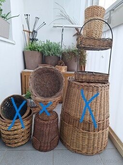 Prútené koše,  košíky," kvetináče"... - 12