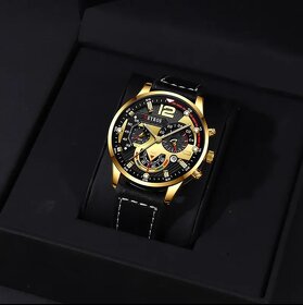 Zlaté pánske hodinky s náramkom a náhrdelníkom - 12