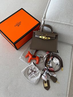 Hermes kelly mini kabelka khaki s krabicou - 12