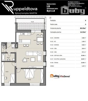 3 izbový byt s terasou č. IB_8K, v novostavbe Byty RUPPELDTO - 12