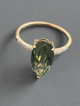 Zlatý prsteň s Turmalínom a diamantami - 12