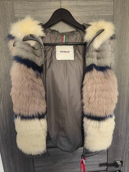 Krasna talianska bunda Max s pravou kozusinou - 12