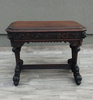 Stôl starožitný neorenesančný. - 12