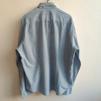 Vintage 90s Fred Perry modrá pruhovaná košeľa XXL slim - 12