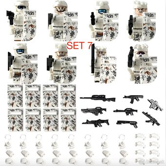 Rôzne sety vojakov 7 + doplnky - typ lego - nové - 12