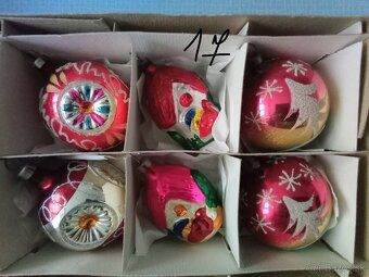 Staré, vánoční ozdoby, špičky, baňky - vianočné ozdoby - 12