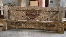 Drevená posteľ Poľovnicke motivy 180×200 vrátane roštov - 12