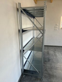 Kovový policovy regál, priemyselný profi nosnosť 450kg - 12