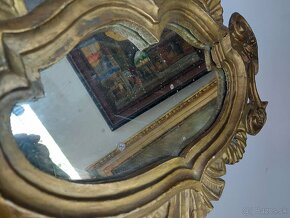 Predám starožitné barokové zrkadlo zlátená drevorezba - 12