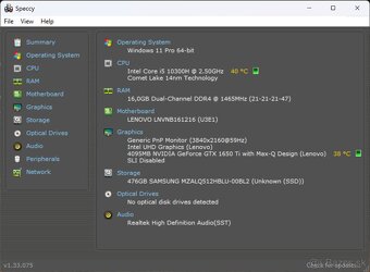 ThinkBook 15p /i5-10300H/16GB RAM/UHD/512GB SSD/GTX 1650 Ti - 12