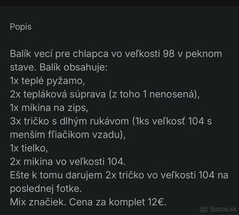 Balík oblečenia 98/104 - 12