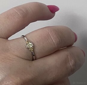 Diamantový prsteň biele zlato - 12