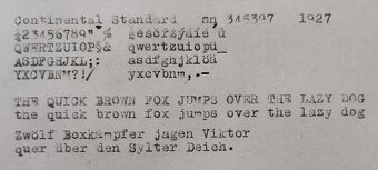 Starožitný písací stro Continental Standard z roku 1927 - 12