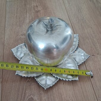 Starožitný set na štamperlíky - Sandrik jablko z alpaky - 12