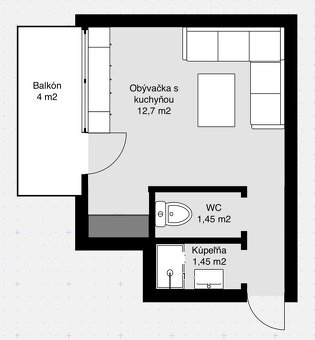 Investičná garsónka po rekonštrukcii - ul.Murgaša Michalovce - 12