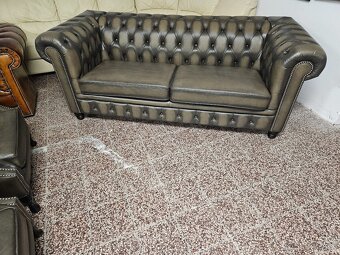 CHESTERFIELD ŠTÝL 3+2xUŠÁK,NOVÁ - 12