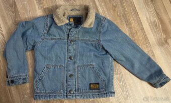 Oteplená Riflová bundička s kožúškom - 12