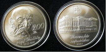 Slovenské strieborné 100, 200 koruny bk, proof - 12