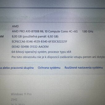Notebook 14" HP.AMD PRO A10-8700B 4x1,80GHz.8gb ram.SSD 256 - 12