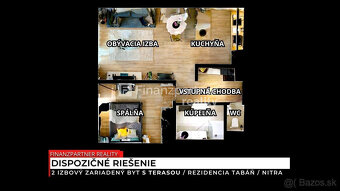 Prenájom - zariadený 2 izbový byt, Rezidencia Tabáň, Nitra - 12