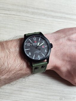 Švajčiarske hodinky SWISS MILITARY HANOWA - Army Black Green - 12