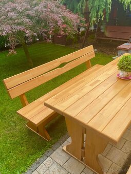 Masívny Dubový set srôl a dve lavice dĺžka 2m - 12