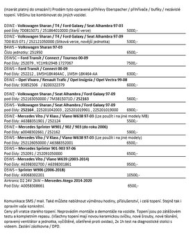 REPASOVANÉ Topení D3WZ/D4WSC/D5WZ/D5WS/Eberspacher - 12