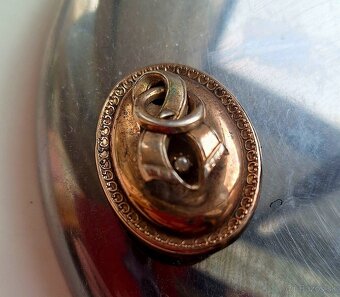 Podnos Berndorf a starožitné brošne - 12