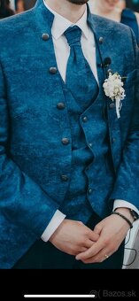 Wilvorst, svadobný modrý barokový oblek - 12