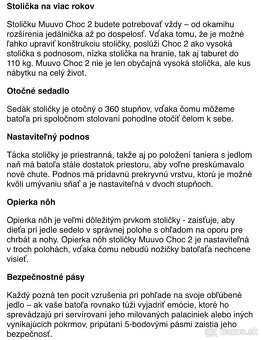 MUUVO CHOC 2 - VYSOKÁ STOLIČKA 3 V 1 S OTOČNÝM SEDADLOM - 12