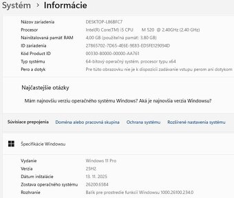 DELL E6510, Intel i5-M520@2,40GHz, 4GB DDR3, 256GB SSD - 12