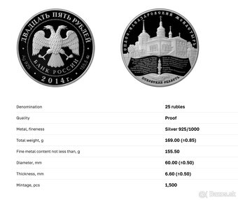 Ruské strieborné zberateľské mince - 3 ruble (zriedkavé) - 12