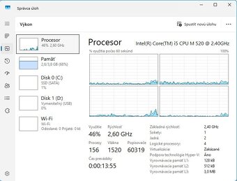 DELL E6510, Intel i5-M520@2,40GHz, 4GB DDR3, 256GB SSD - 12