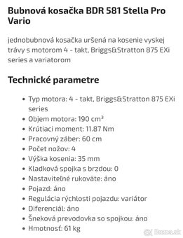 Bubnová kosačka STELLA VARIO PRO BDR 851 - 12