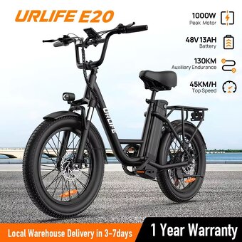 Mestský fat ebike Urlife 20x3.0“,500W,13Ah 624Wh,35km/h,80km - 12