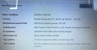 HP / Intel N3710 4-jadro / 4GB RAM / 240GB SSD / AMD /15.6" - 12