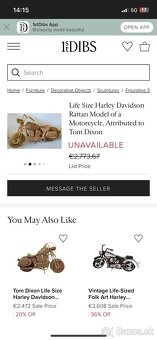 Zberateľská motorka Harley Davidson z ratanu. - 12