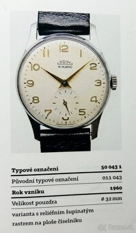 Československé mechanické vintage retro hodinky PRIM 50. Typ - 12