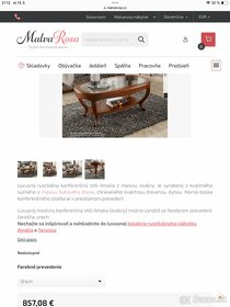 Luxusny rustikalny drevo/ masiv konferencny stolik - 12