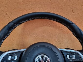 VOLANT VOLKSWAGEN R RLINE kožený BIELE PREŠÍVANIE - 12
