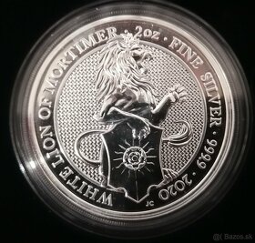 Strieborné mince séria Queen's beast - 12