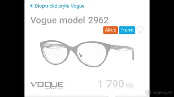 Predám nové dioptrické okuliare - rám VOGUE model 2962 - 12