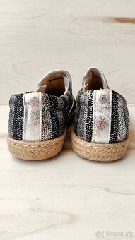 Nové espadrilky strieborno-čierne - 12