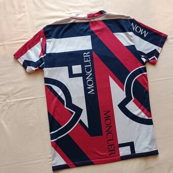 Rare moncler tričko s potlačou s prímesou hodvábu M - 12