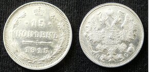 Cárske Rusko strieborné 10, 15, 20 kopejky, moneta rubeľ - 12